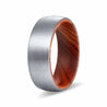 HERO Domed Brushed Tungsten Carbide Ring w/ Iron Wood Sleeve - 8mm