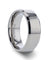 HERRIN Men’s Beveled Titanium Wedding Ring With Raised Center - 6mm & 8mm