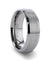 HILO Titanium Brushed Center Men’s Ring Beveled Edges - 6mm - 8mm