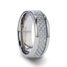 HOBART Men’s Titanium Wedding Ring With White Carbon Fiber Inlay - 8mm