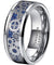 HUGO Steampunk Gear Wheel Blue Carbon Fiber Inlaid Beveled Tungsten Ring - 8mm