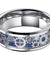 HUGO Steampunk Gear Wheel Blue Carbon Fiber Inlaid Beveled Tungsten Ring - 8mm