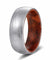 JACOP Men’s Domed Damascus Steel Ring with Snake Wood Sleeve - 8mm