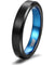 JADE Women’s Brushed Black Tungsten Carbide Ring with Blue Inside - 4mm