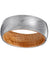 JAFARU Domed Damascus Steel Band with Whiskey Barrel Wood Sleeve - 8mm