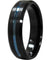 JALEN Black Tungsten Carbide Ring w/ Ion Plated Blue Stripe and Beveled Edges - 6mm & 8mm