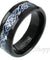 Jennis Tungsten Carbide Ring With Silver Celtic Dragon On Deep Dark Blue Inlay 8mm
