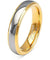 Jules Two Tone Yellow Gold Gunmetal Center Domed Tungsten Carbide Ring - 4mm