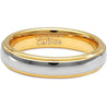 Jules Two Tone Yellow Gold Gunmetal Center Domed Tungsten Carbide Ring - 4mm
