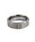 Kael Beveled Tungsten Wedding Band With Multiple Grooves and Brushed Finish 8mm
