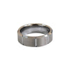 Kael Beveled Tungsten Wedding Band With Multiple Grooves and Brushed Finish 8mm