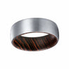 KALEO Domed Brushed Tungsten Carbide Ring with Wenge Wood Sleeve - 8mm