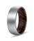 KALEO Domed Brushed Tungsten Carbide Ring with Wenge Wood Sleeve - 8mm