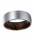 KALEO Domed Brushed Tungsten Carbide Ring with Wenge Wood Sleeve - 8mm
