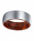 KALIF Men’s Domed Tungsten Carbide Ring Brushed w/ Snake Wood Sleeve - 8MM