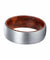 KALIF Men’s Domed Tungsten Carbide Ring Brushed w/ Snake Wood Sleeve - 8MM