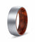 KALIF Men’s Domed Tungsten Carbide Ring Brushed w/ Snake Wood Sleeve - 8MM