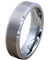 Kamron Tungsten Wedding Band For Men & Women W/ Brushed Center and Beveled Edges 6mm