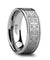 KARLO Pipe Cut Men’s Tungsten Carbide Ring Laser Engraved Celtic Crosses - 8mm