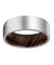 KAYO Men’s Pipe Cut Tungsten Carbide Ring w/ Wenge Wood Sleeve - 8mm