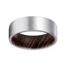 KAYO Men’s Pipe Cut Tungsten Carbide Ring w/ Wenge Wood Sleeve - 8mm
