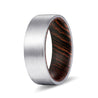 KAYO Men’s Pipe Cut Tungsten Carbide Ring w/ Wenge Wood Sleeve - 8mm