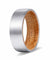 KEEN Men’s Flat Tungsten Carbide Ring w/ Whiskey Barrel Wood Sleeve - 8MM