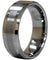 Kellan Tungsten Carbide Ring With Thin Brushed Center and High Polished Beveled Edges 8mm