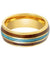 Kelso Gold Tungsten Ring with Rosewood and Crushed Turquoise Inlay - 8mm