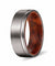 KENAZ Men’s Grooved Tungsten Wedding Ring Brished w/ Snake Wood Sleeve - 8MM