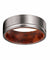 KENAZ Men’s Grooved Tungsten Wedding Ring Brished w/ Snake Wood Sleeve - 8MM