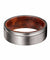 KENAZ Men’s Grooved Tungsten Wedding Ring Brished w/ Snake Wood Sleeve - 8MM