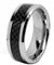 Kendal Tungsten Wedding Band with Stunning Checkered Black Carbon Fiber Inlay 8mm