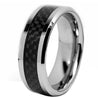 Kendal Tungsten Wedding Band with Stunning Checkered Black Carbon Fiber Inlay 8mm