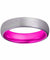 KENNA Women’s Domed Tungsten Carbide Wedding Band w/ Pink Inside IP 4MM & 6MM