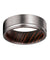 KENT Grooved Tungsten Ring For Men Brushed Finish with Wenge Wood Sleeve - 8MM