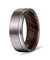 KENT Grooved Tungsten Ring For Men Brushed Finish with Wenge Wood Sleeve - 8MM