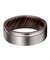 KENT Grooved Tungsten Ring For Men Brushed Finish with Wenge Wood Sleeve - 8MM