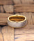 KETAN Men’s Domed Tungsten Ring with Deer Antler and Yellow Gold Inlay - 8MM