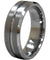 Kinsey Men’s Tungsten Wedding Band With Brushed Grooved Center and Beveled Edges 8mm