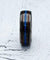 Lamar Men’s Koa Wood Blue Opal Inlaid Wedding Band Black Tungsten Ring - 8mm