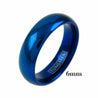 LANCE Women’s Domed Highly Polished Blue Tungsten Carbide Ring 4mm & 6mm