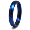 LANCE Women’s Domed Highly Polished Blue Tungsten Carbide Ring 4mm & 6mm