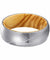 LANTO Men’s Domed Damascus Steel Ring with Olive Wood Sleeve 8MM