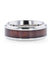 LARGO Red Wood Inlaid Flat Titanium Polished Finish Men’s Wedding Ring - 8mm