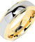 Laurel Domed Yellow Gold Plated Gunmetal Center Tungsten Carbide Ring - 6mm