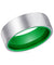 Layton Men’s Flat Brushed Tungsten Carbide Wedding Ring Green Interior - 8mm