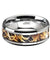Leaves Grassland Silver Tungsten Camo Wedding Band Beveled Polished Finish - 8mm