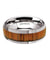 Leo Men’s Round Tungsten Wedding Ring With Genuine Koa Wood Inlay - 8 mm