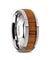 Leo Men’s Round Tungsten Wedding Ring With Genuine Koa Wood Inlay - 8 mm